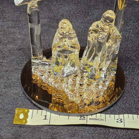 Holy Family Spun Glass Nativity Scene Figurines 24 Karat Gold Plated - Picture 8 of 11